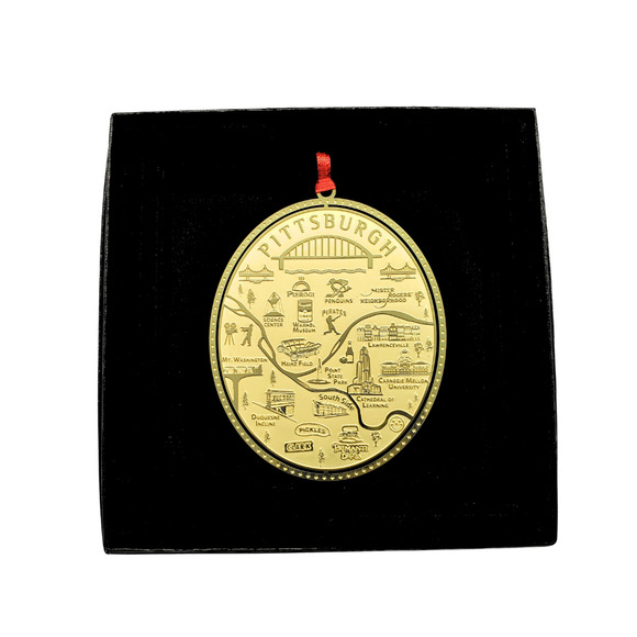 Pittsburgh Pennsylvania Brass Ornament City Landmarks - Picture 1 of 3